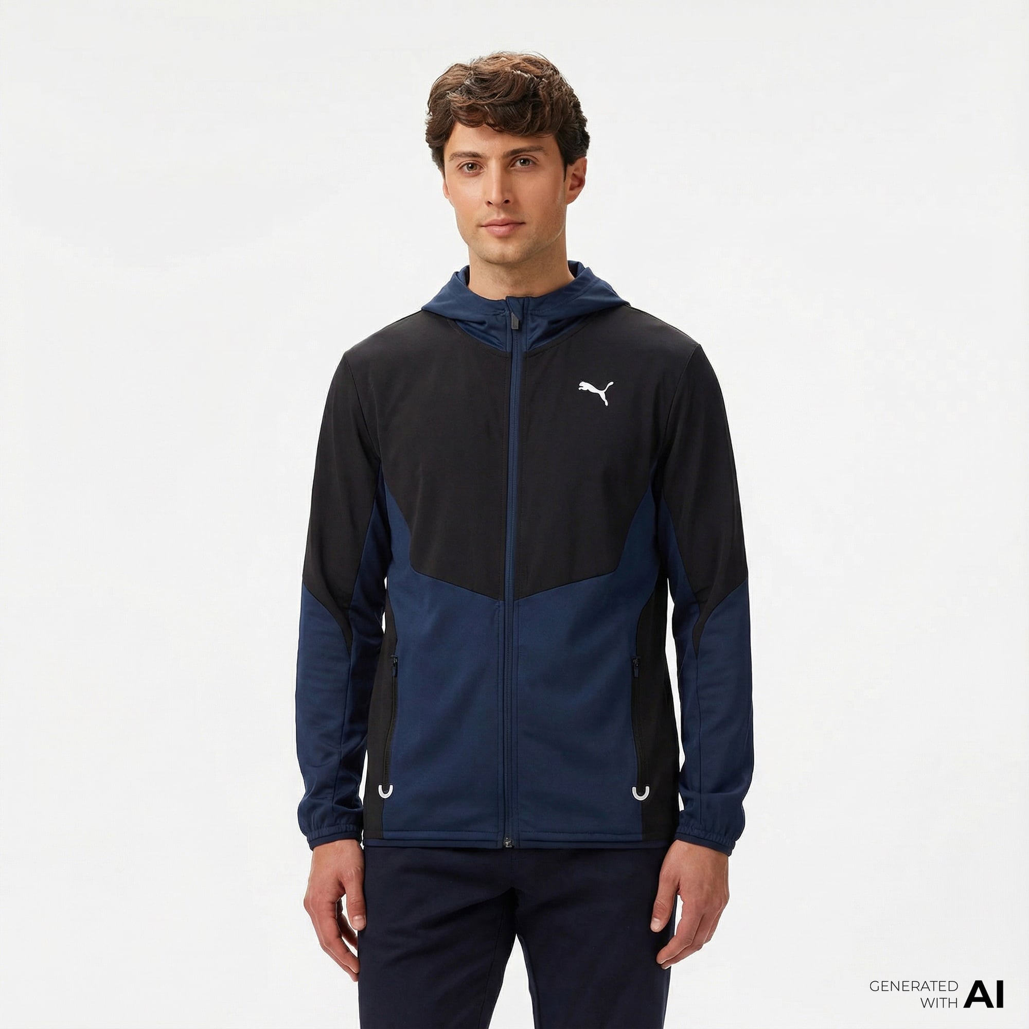 Puma Flex Fabric Mix Erkek Lacivert Antrenman Ceketi