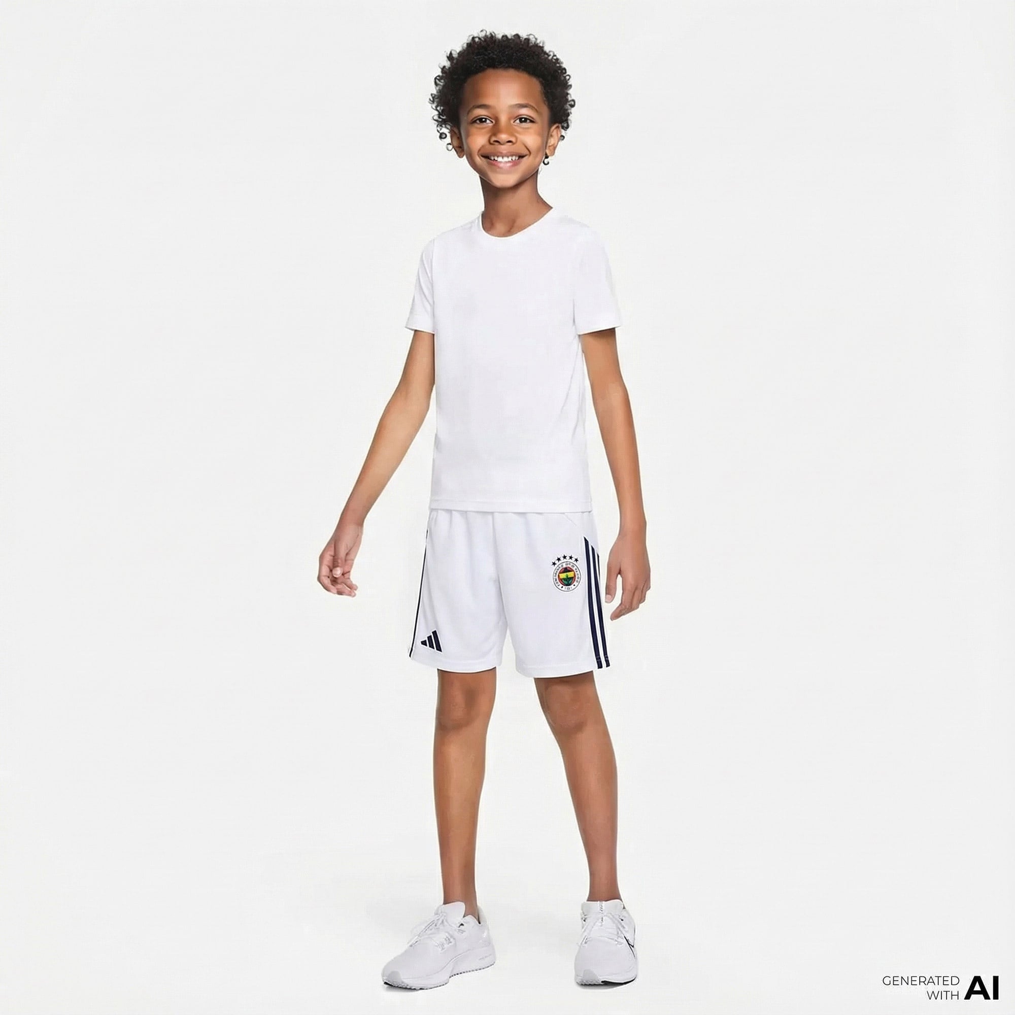 adidas Fenerbahçe 25-26  Çocuk Beyaz Futbol İç Saha Şortu