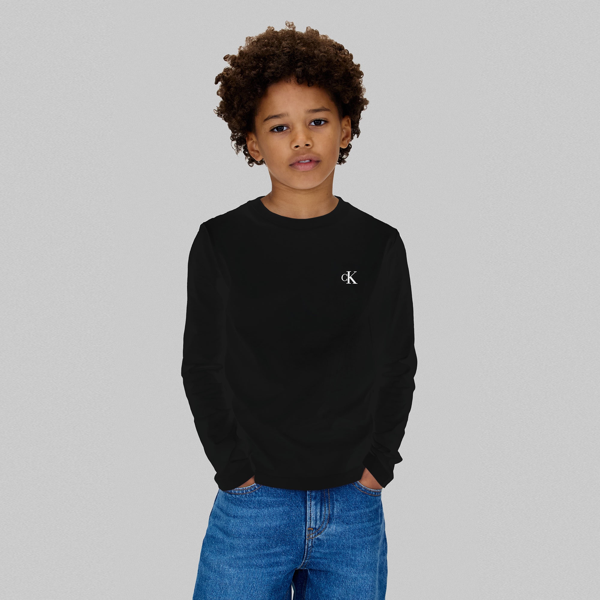 Calvin Klein 2'li Uzun Kollu Çocuk Siyah/Beyaz T-Shirt