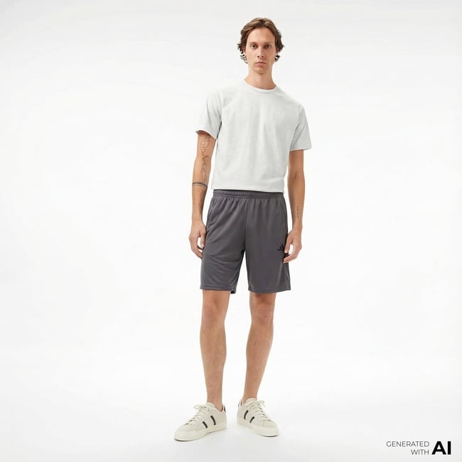  adidas Train Essentials Piqué 3 Stripes Training Erkek Gri Antrenman Şortu