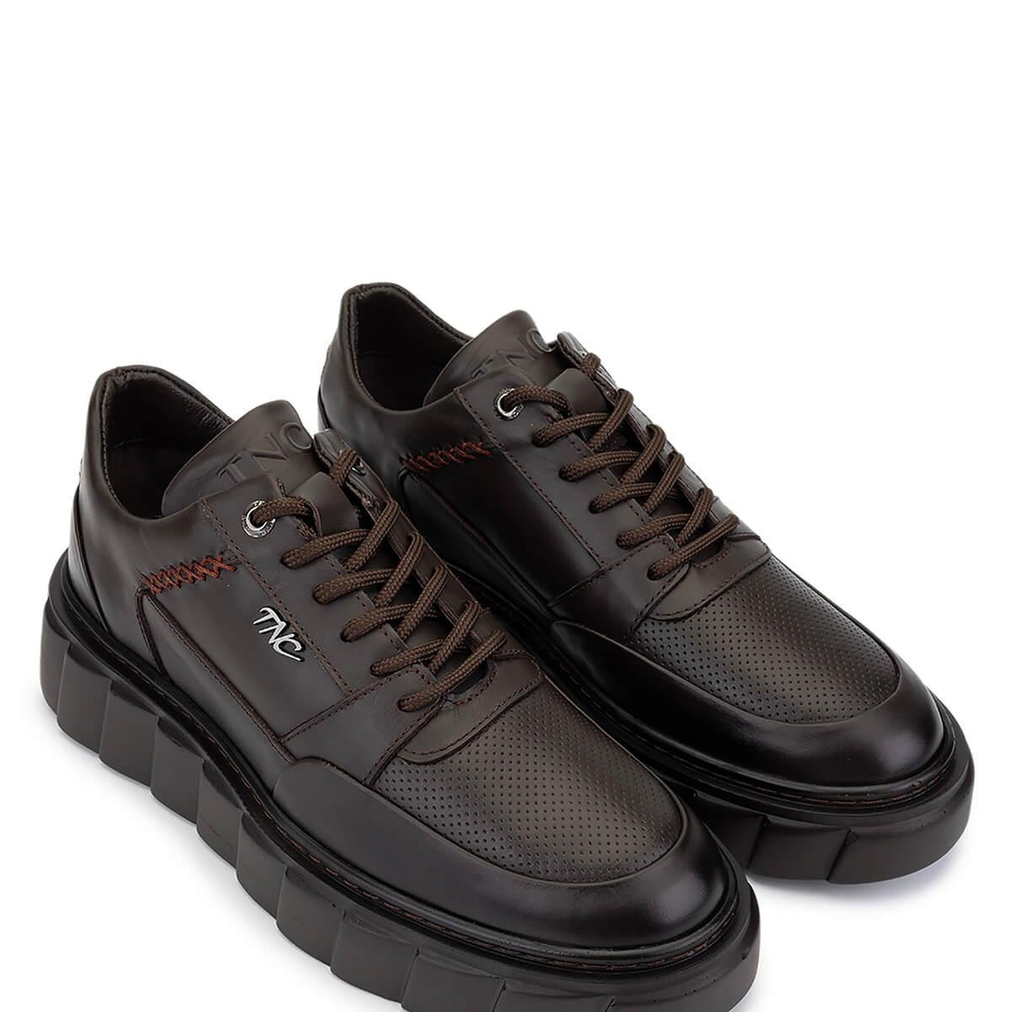 Tamer Tanca Erkek Hakiki Deri Kahverengi Sneakers & Spor Ayakkabı