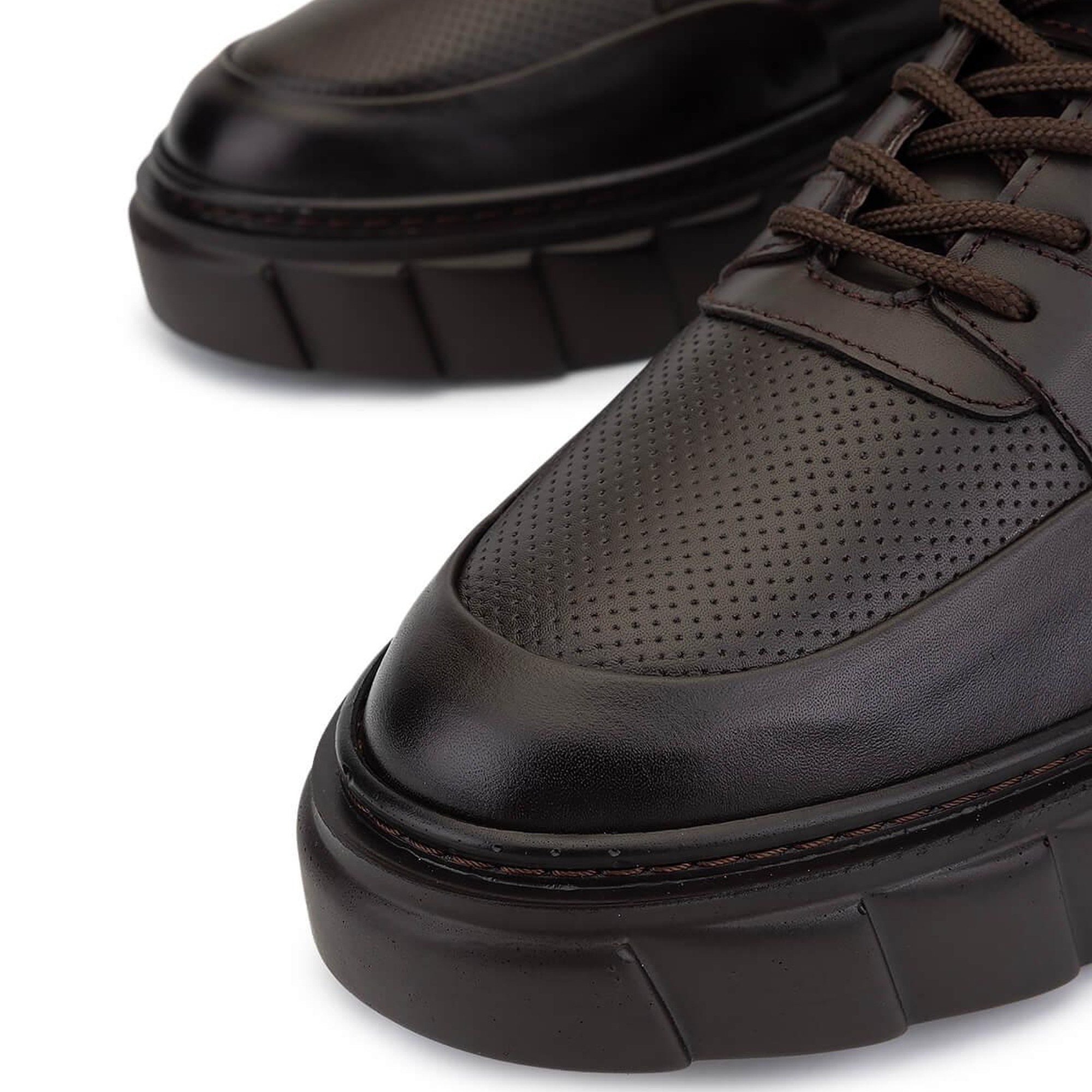 Tamer Tanca Erkek Hakiki Deri Kahverengi Sneakers & Spor Ayakkabı