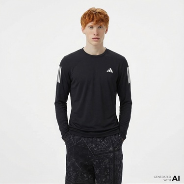  adidas Own The Run Erkek Siyah Koşu T-Shirt