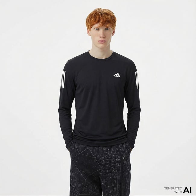 adidas Own The Run Erkek Siyah Koşu T-Shirt