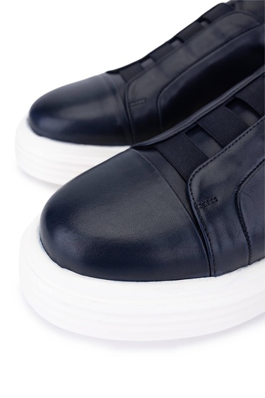  Tamer Tanca Erkek Hakiki Deri Lacivert Sneakers & Spor Ayakkabı