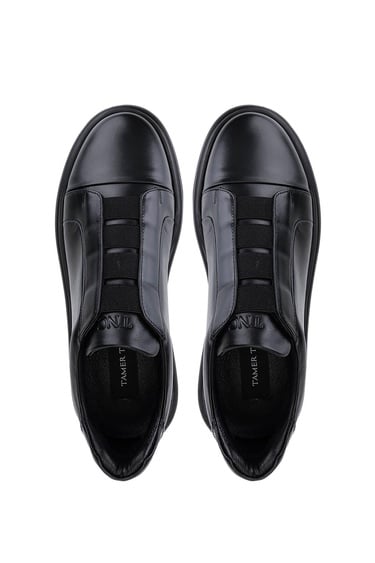  Tamer Tanca Erkek Hakiki Deri Siyah Sneakers & Spor Ayakkabı