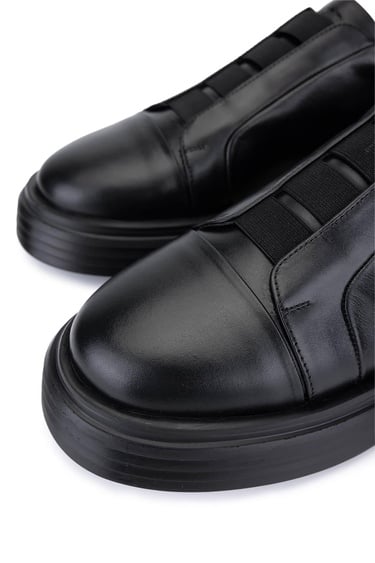  Tamer Tanca Erkek Hakiki Deri Siyah Sneakers & Spor Ayakkabı
