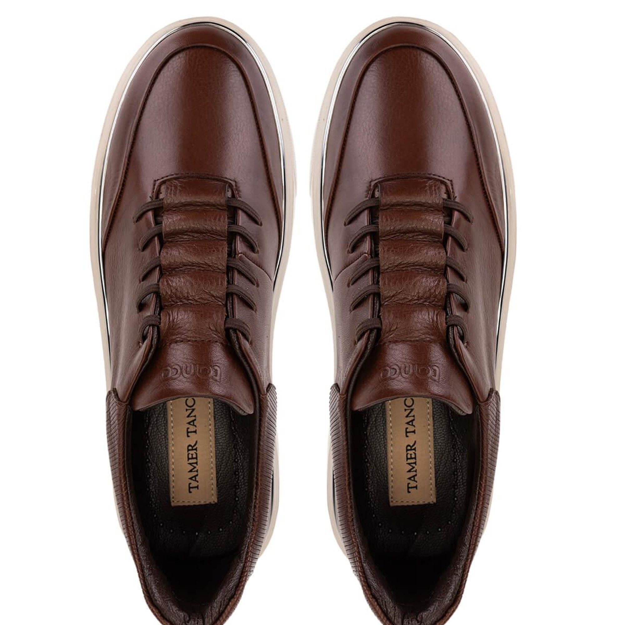 Tamer Tanca Erkek Hakiki Deri Kahverengi Sneakers & Spor Ayakkabı