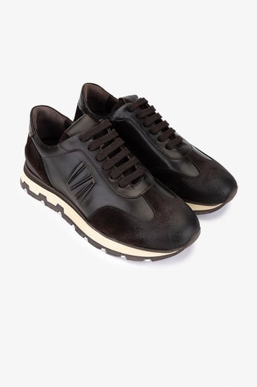  Valmenti Erkek Hakiki Deri Kahverengi Sneakers & Spor Ayakkabı