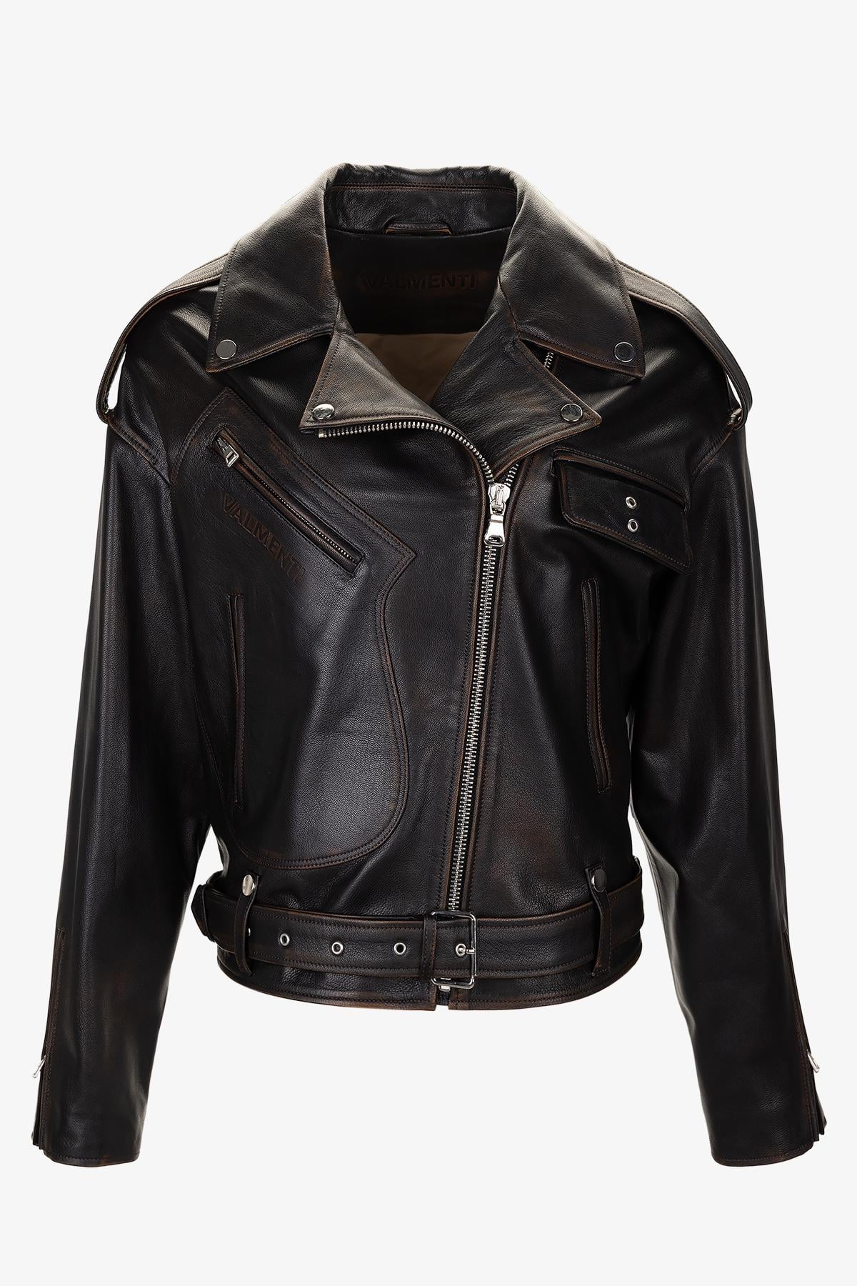  Valmenti Kadın Hakiki Deri Viski Eskitme Deri Mont