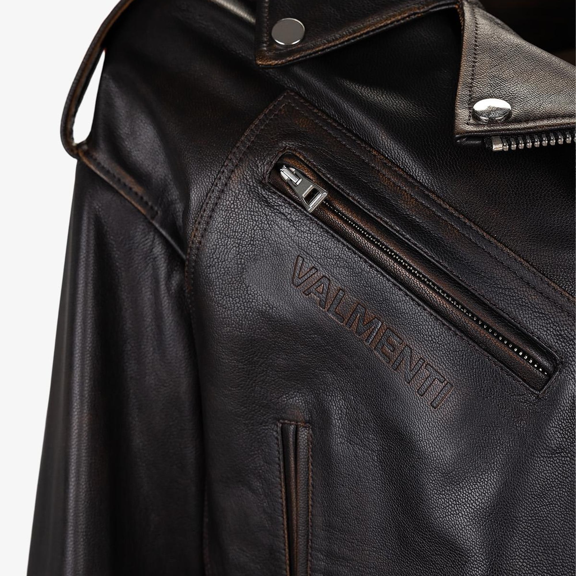 Valmenti Kadın Hakiki Deri Viski Eskitme Deri Mont