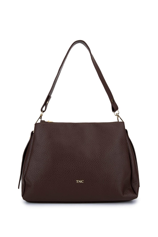  Tamer Tanca Kadın Suni Deri Kahverengi Kol Çantası