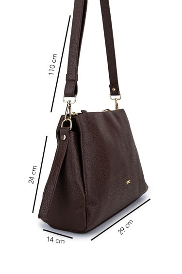  Tamer Tanca Kadın Suni Deri Kahverengi Kol Çantası