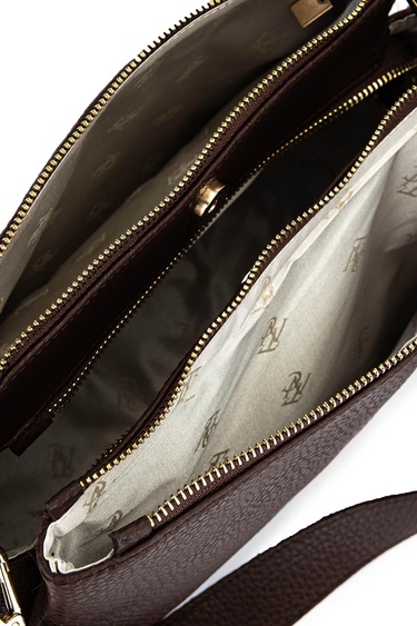  Tamer Tanca Kadın Suni Deri Kahverengi Kol Çantası