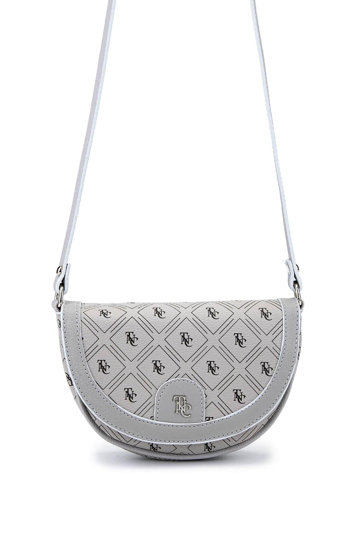  Tamer Tanca Kadın Suni Deri Gri Postacı Çanta