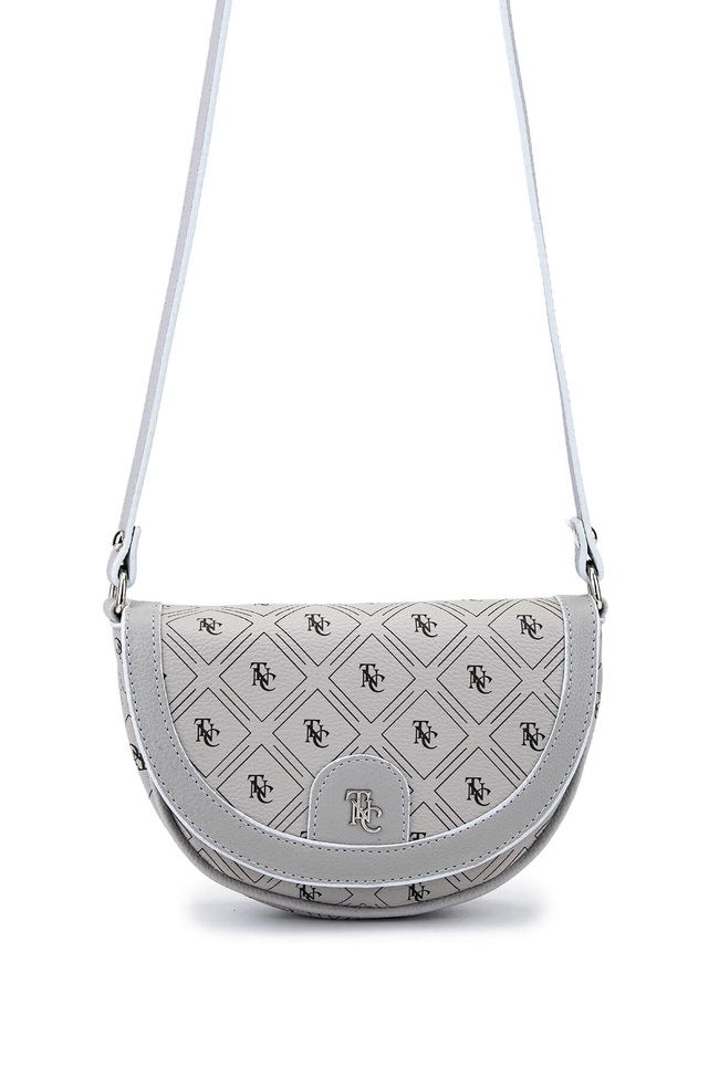  Tamer Tanca Kadın Suni Deri Gri Postacı Çanta