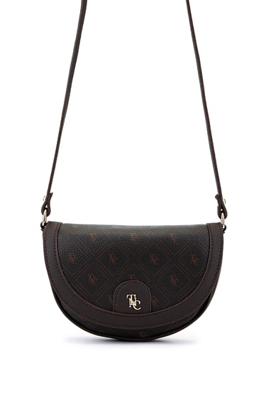  Tamer Tanca Kadın Suni Deri Kahverengi Desen Postacı Çanta