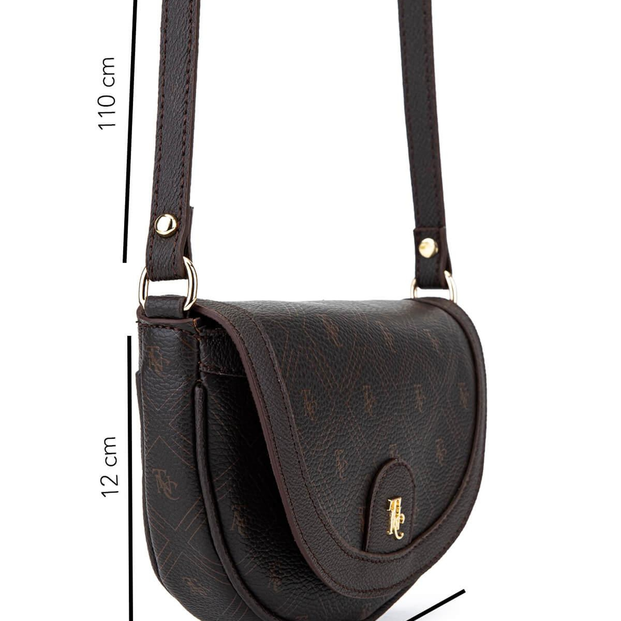 Tamer Tanca Kadın Suni Deri Kahverengi Desen Postacı Çanta