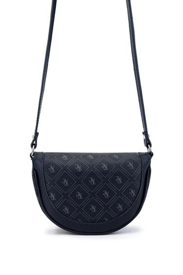  Tamer Tanca Kadın Suni Deri Lacivert Desen Postacı Çanta