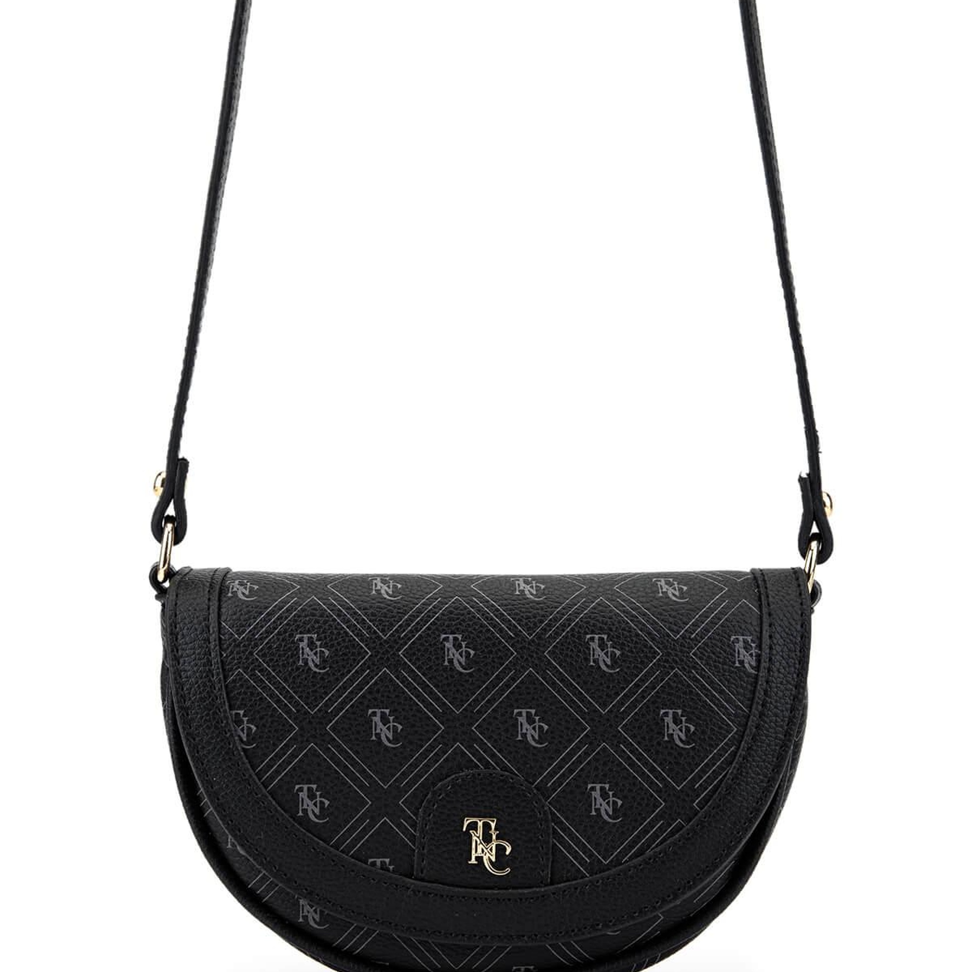 Tamer Tanca Kadın Suni Deri Siyah Desen Postacı Çanta