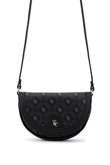  Tamer Tanca Kadın Suni Deri Siyah Desen Postacı Çanta