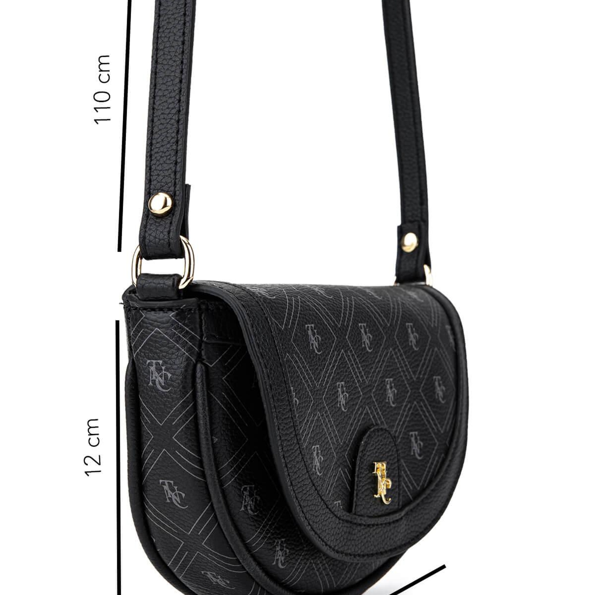 Tamer Tanca Kadın Suni Deri Siyah Desen Postacı Çanta