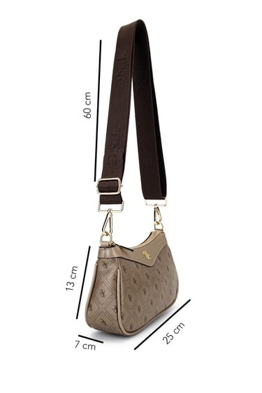  Tamer Tanca Kadın Suni Deri Altın Desen Postacı Çanta