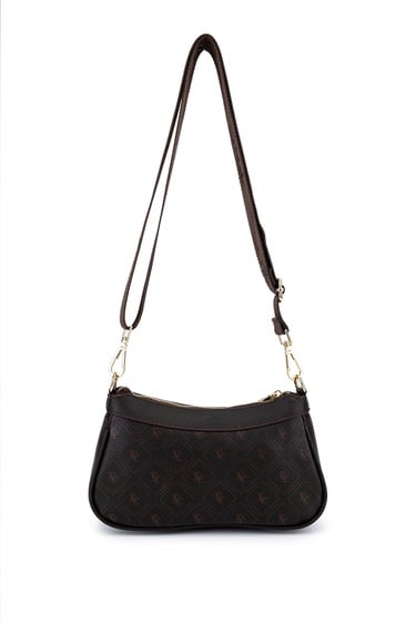  Tamer Tanca Kadın Suni Deri Kahverengi Desen Postacı Çanta