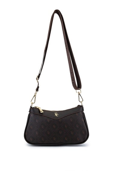  Tamer Tanca Kadın Suni Deri Kahverengi Desen Postacı Çanta