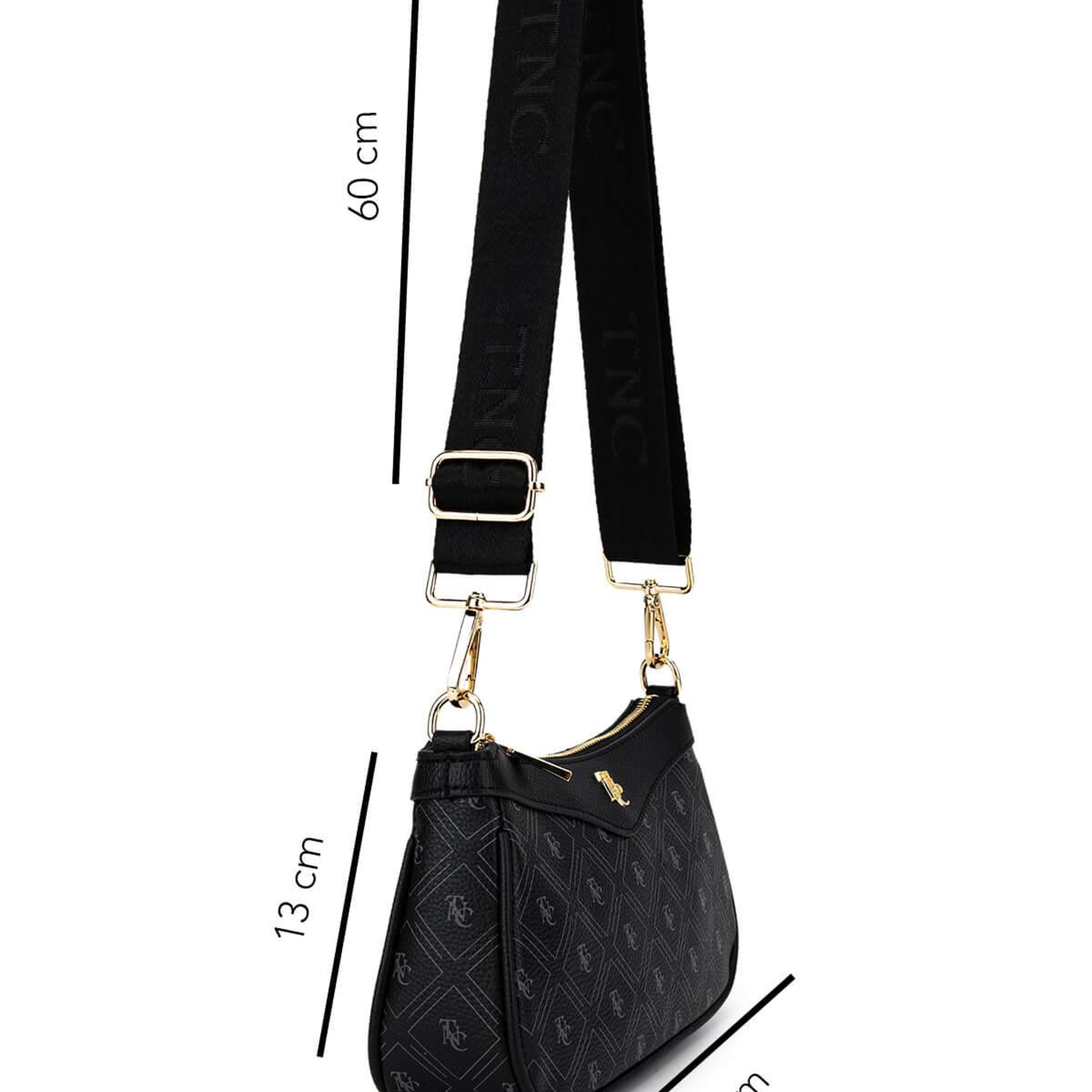 Tamer Tanca Kadın Suni Deri Siyah Desen Postacı Çanta