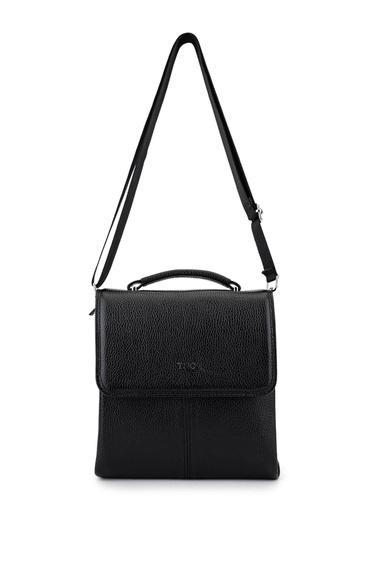  Tamer Tanca Erkek Hakiki Deri Siyah Postacı Çanta