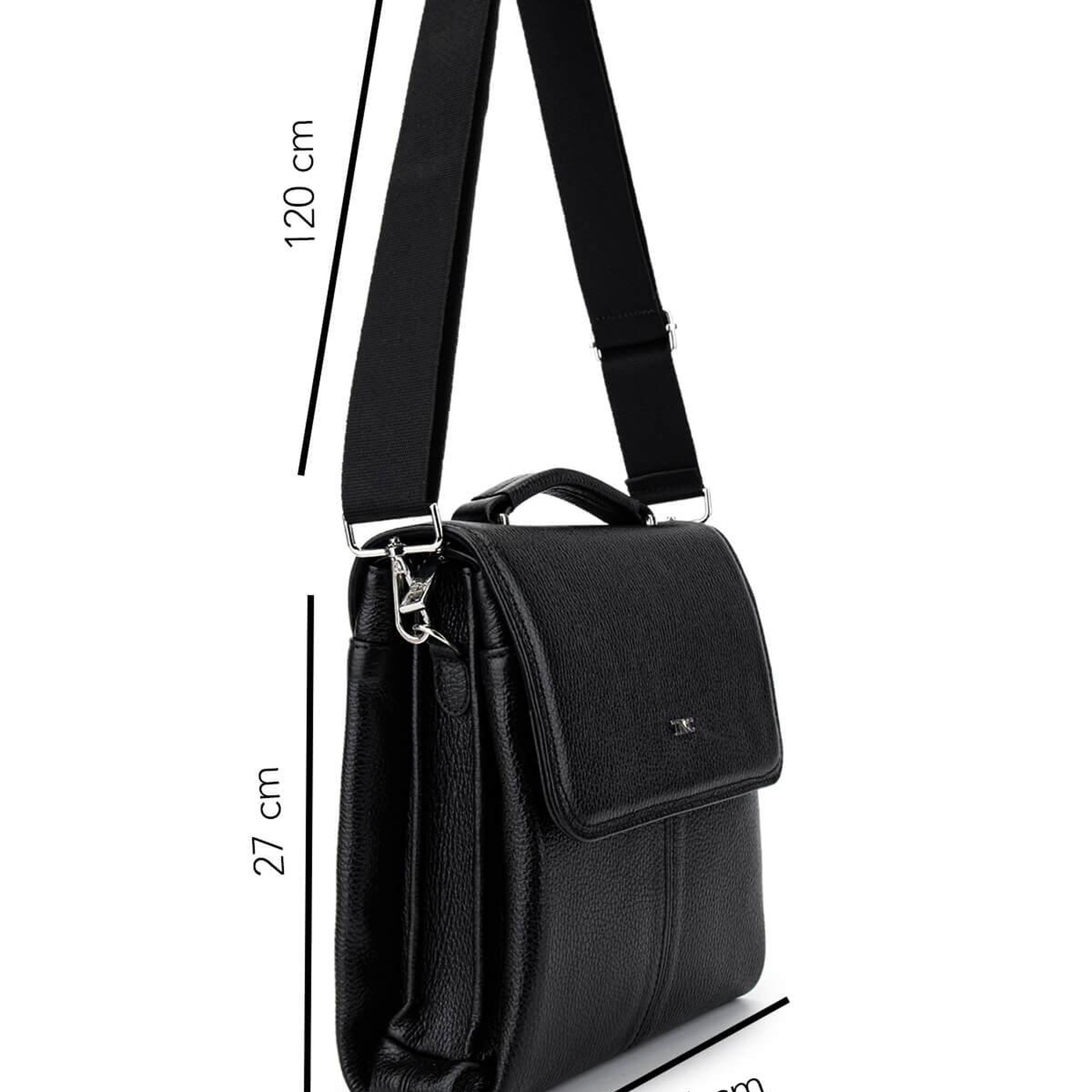 Tamer Tanca Erkek Hakiki Deri Siyah Postacı Çanta