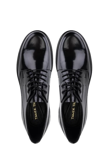  Tamer Tanca Erkek Hakiki Deri Siyah Deri Casual Ayakkabı