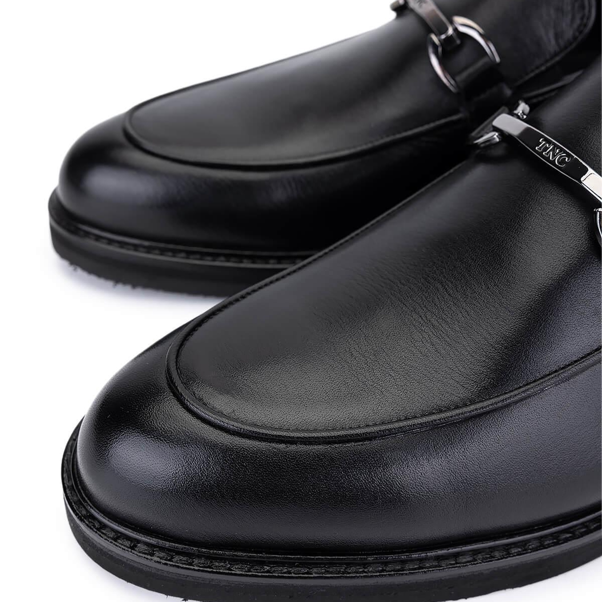 Tamer Tanca Erkek Hakiki Deri Siyah Deri Loafer Ayakkabı