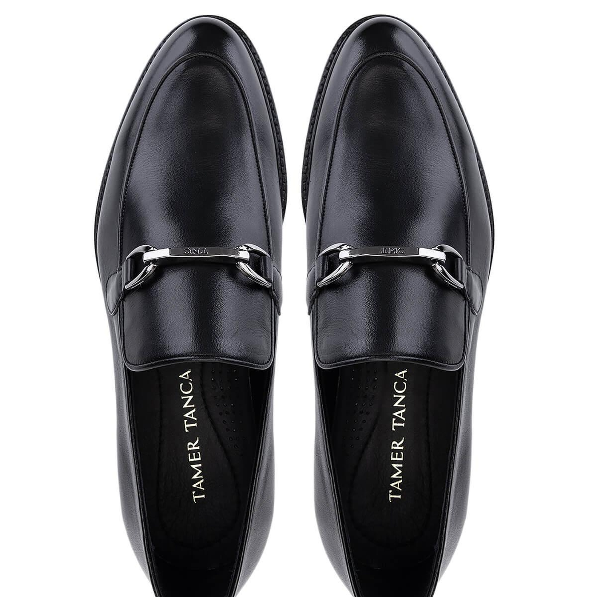 Tamer Tanca Erkek Hakiki Deri Siyah Deri Loafer Ayakkabı