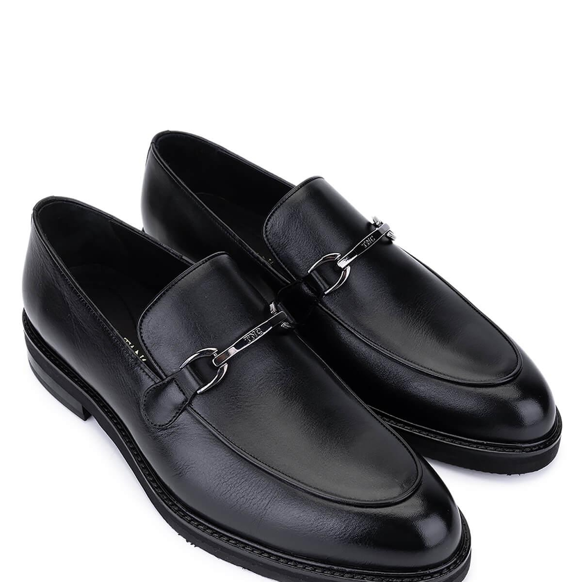 Tamer Tanca Erkek Hakiki Deri Siyah Deri Loafer Ayakkabı