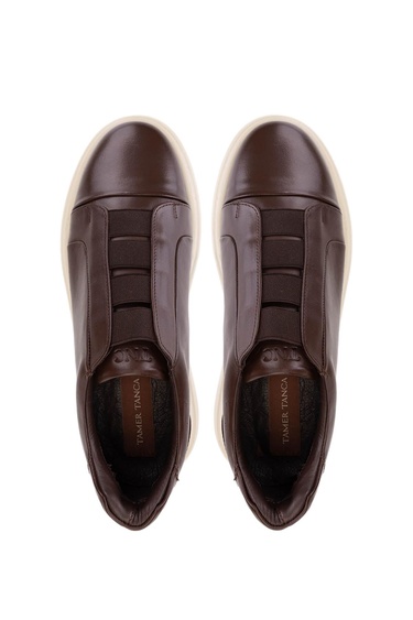  Tamer Tanca Erkek Hakiki Deri Kahverengi Sneakers & Spor Ayakkabı