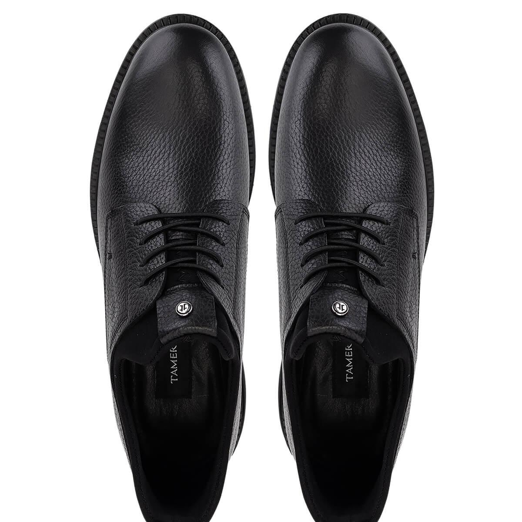 Tamer Tanca Erkek Hakiki Deri Siyah Floter Casual Ayakkabı