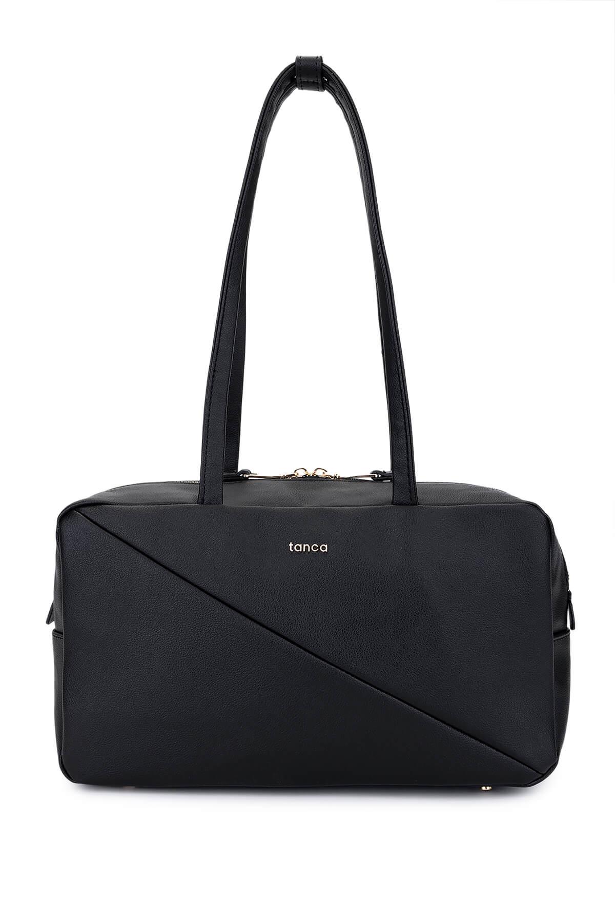  Tamer Tanca Kadın Suni Deri Siyah Kol Çantası