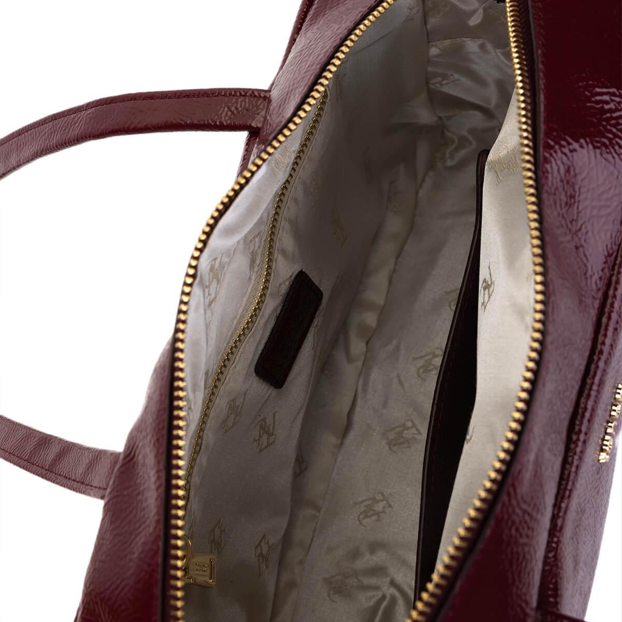 Tamer Tanca Kadın Suni Deri Bordo Rugan Kol Çantası