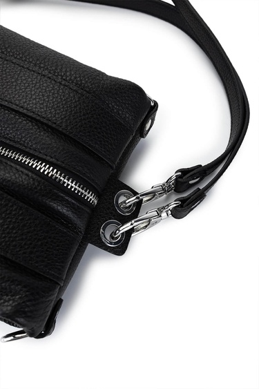  Tamer Tanca Unisex Hakiki Deri Siyah Floter Sırt Çantası