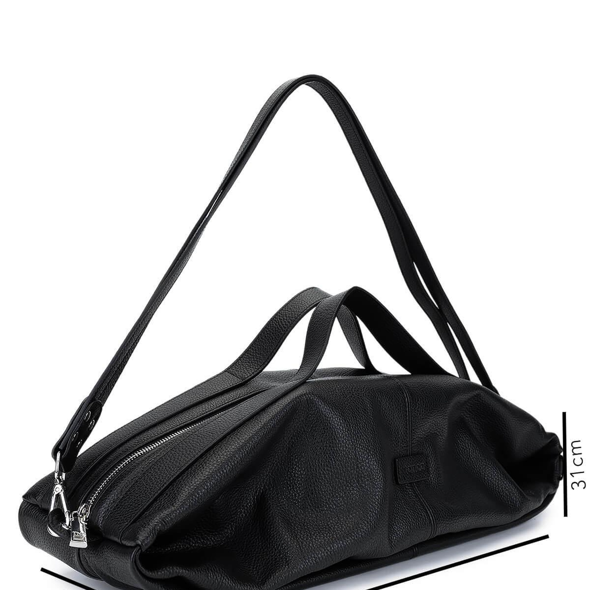 Tamer Tanca Unisex Hakiki Deri Siyah Floter Sırt Çantası