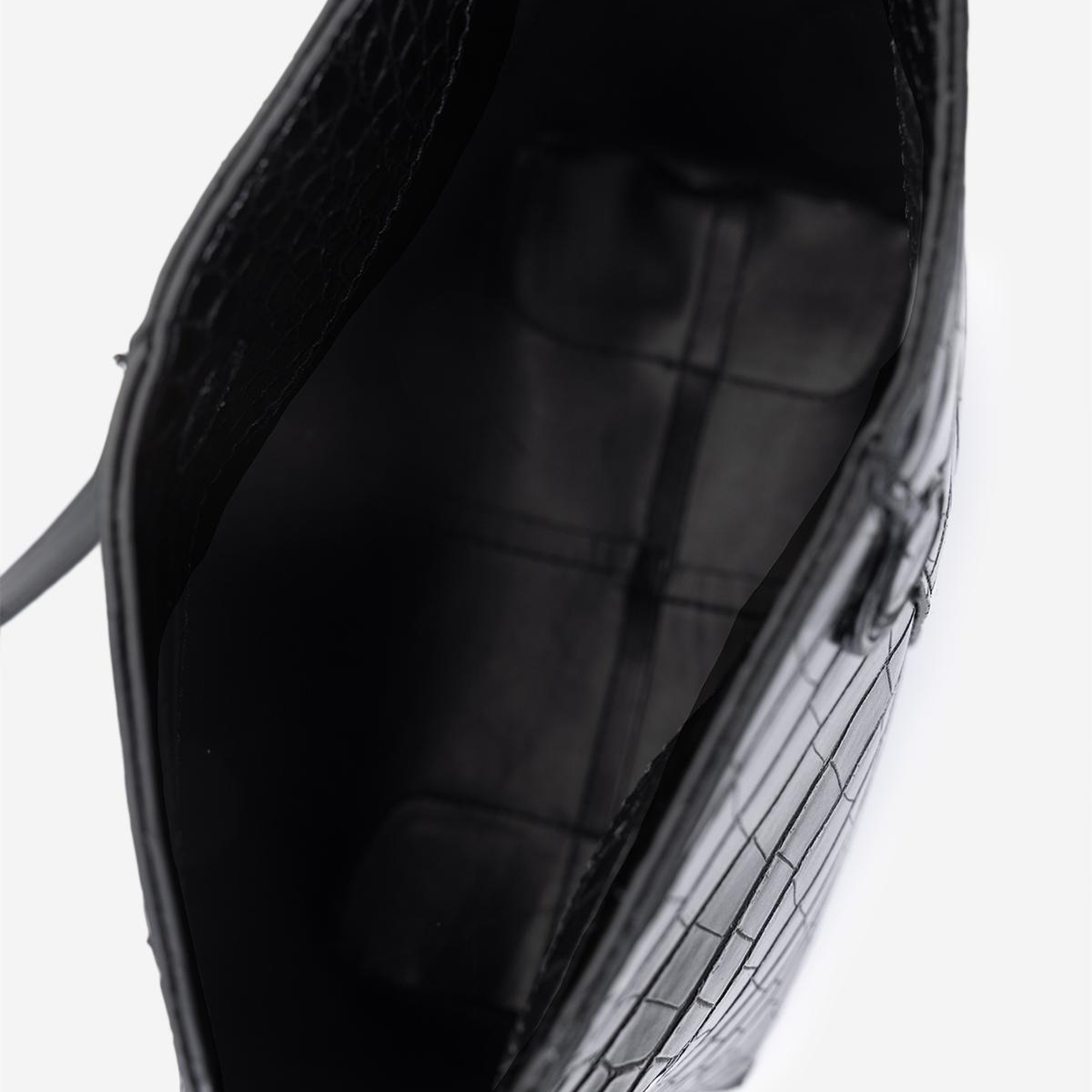 Valmenti Kadın Suni Deri Siyah Kroko Omuz Çanta