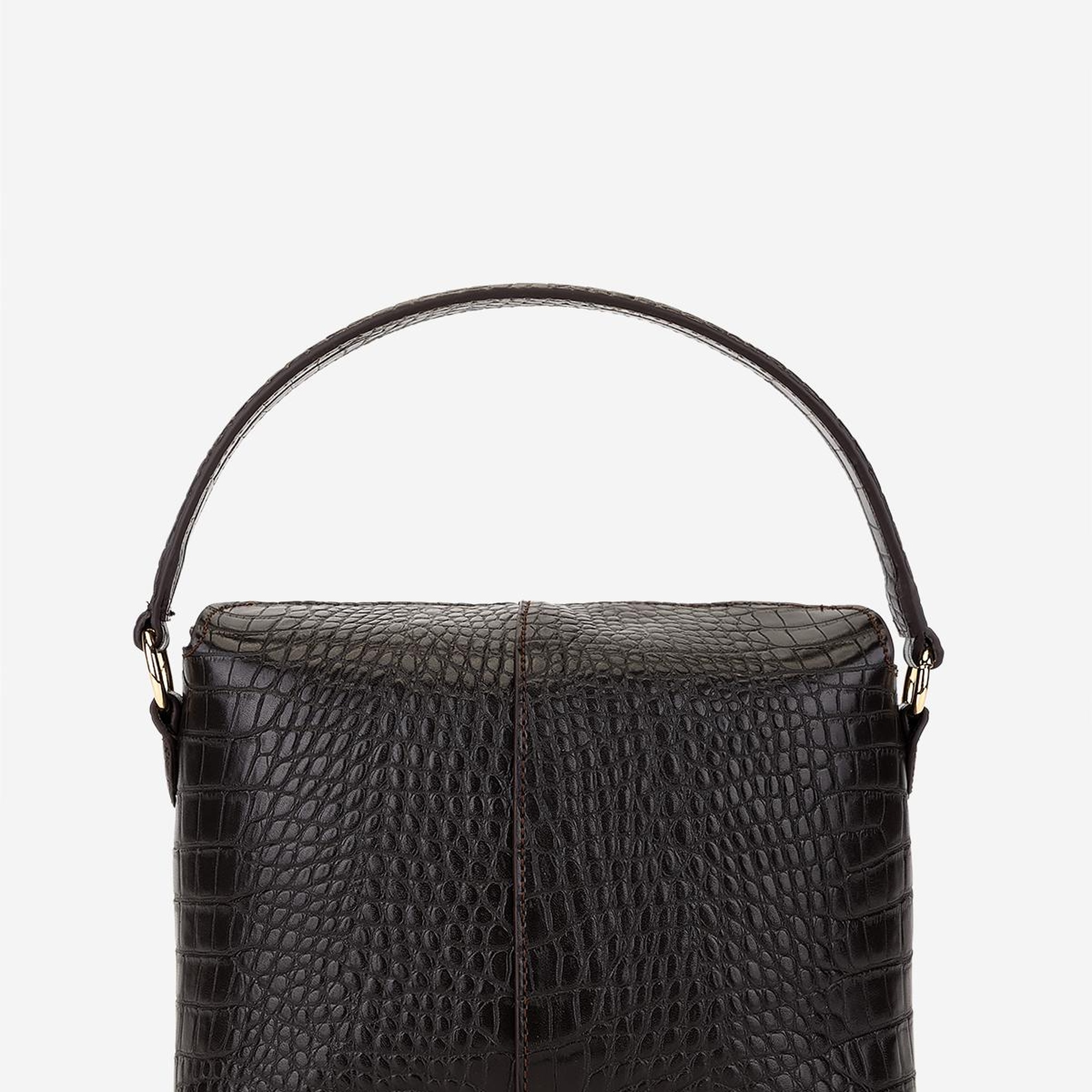 Valmenti Kadın Suni Deri Kahverengi Kroko Omuz Çanta