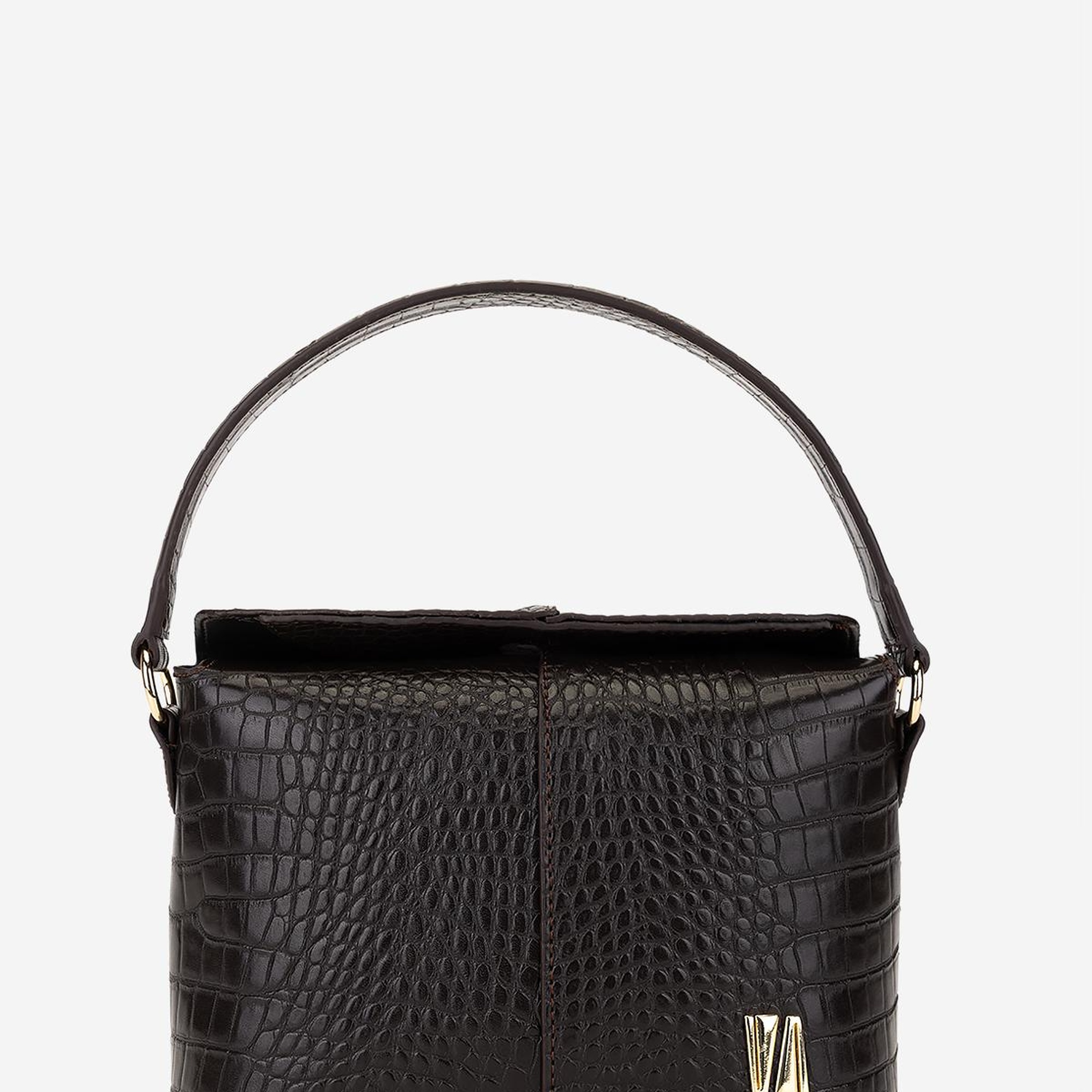 Valmenti Kadın Suni Deri Kahverengi Kroko Omuz Çanta