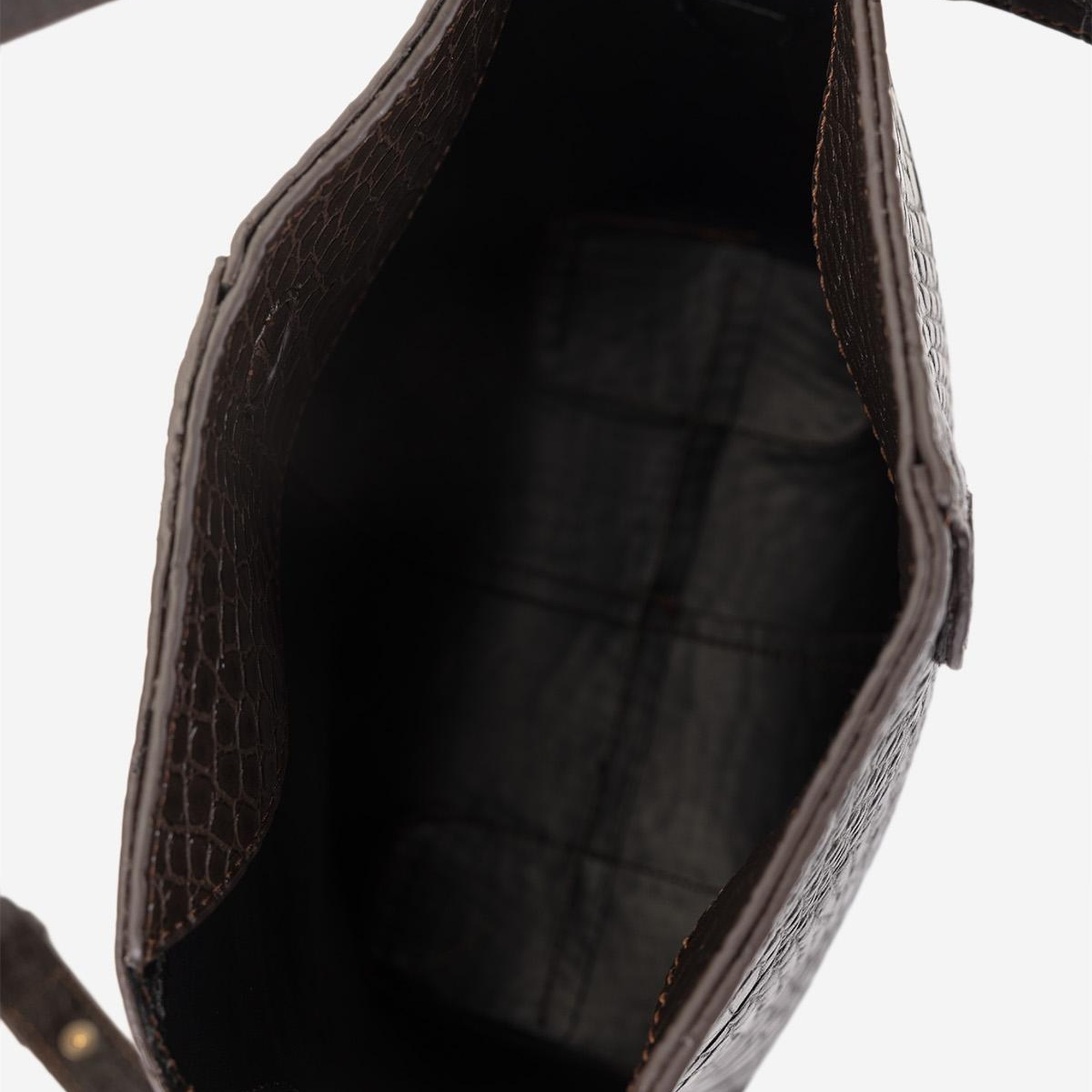 Valmenti Kadın Suni Deri Kahverengi Kroko Omuz Çanta