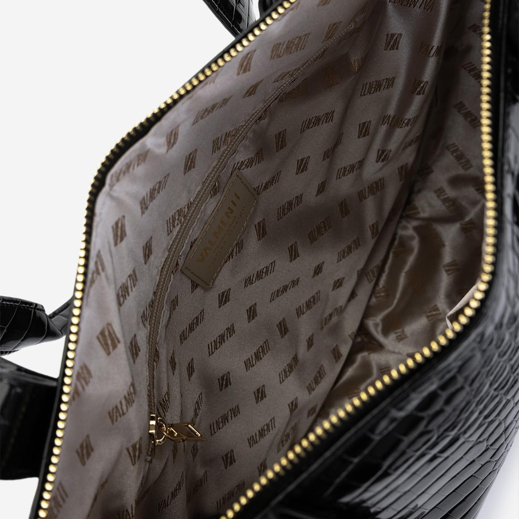 Valmenti Kadın Suni Deri Siyah Kroko Omuz Çanta