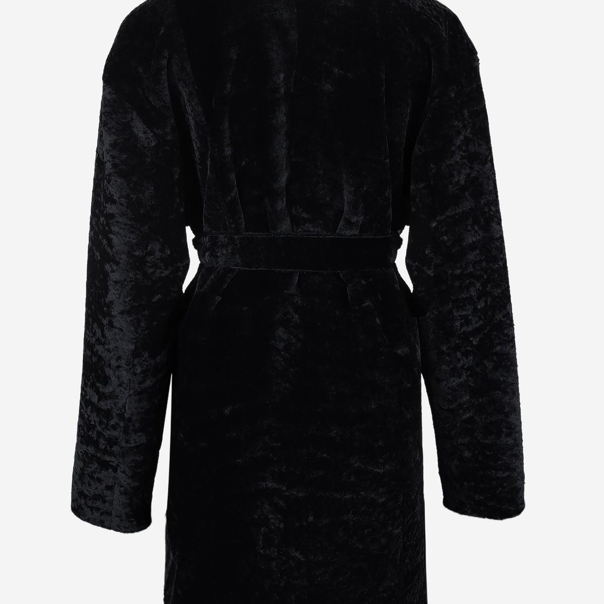 Valmenti Kadın Kuzu Kürk Siyah Kaban