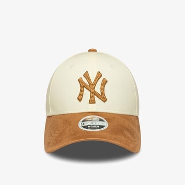  New Era New York Yankees Mlb Suni Süet 9FORTY Unisex Bej Şapka