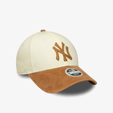  New Era New York Yankees Mlb Suni Süet 9FORTY Unisex Bej Şapka